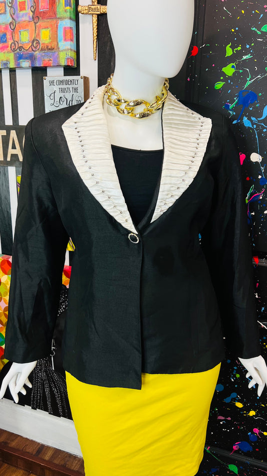 Vintage Black & White Blazer (22W)