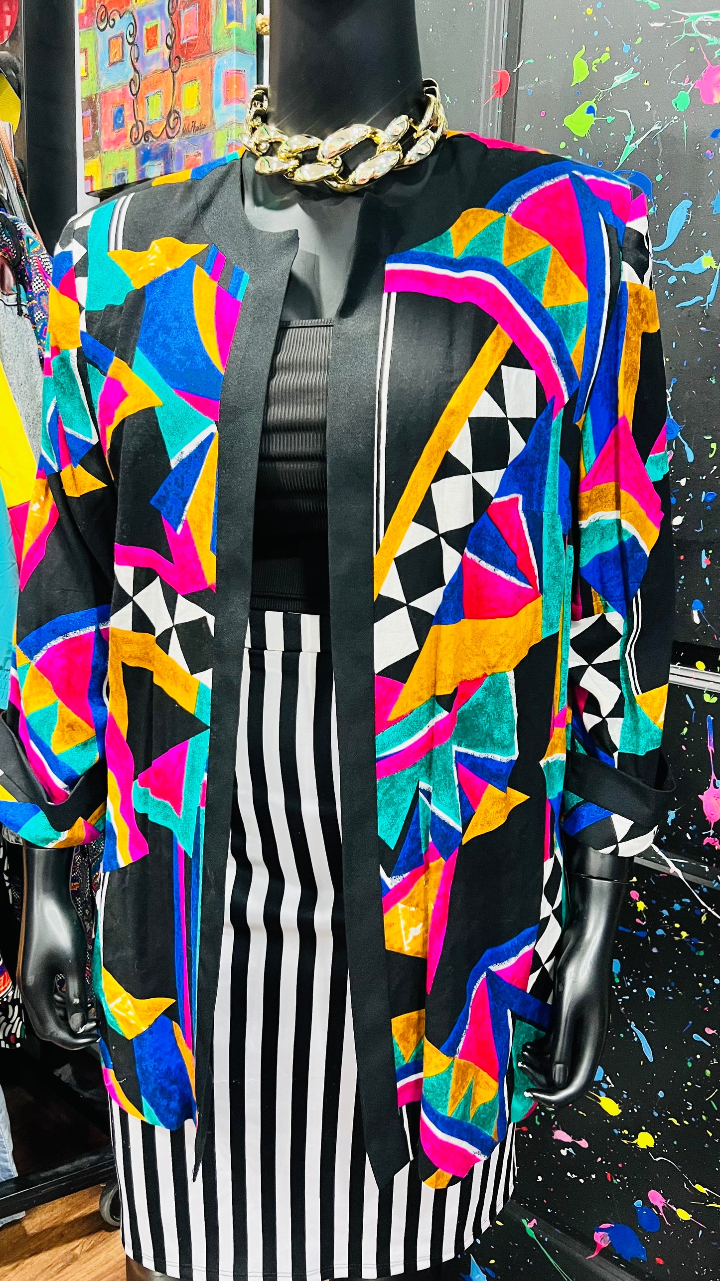 Vintage Rayon Abstract Duster (18/20) *KC