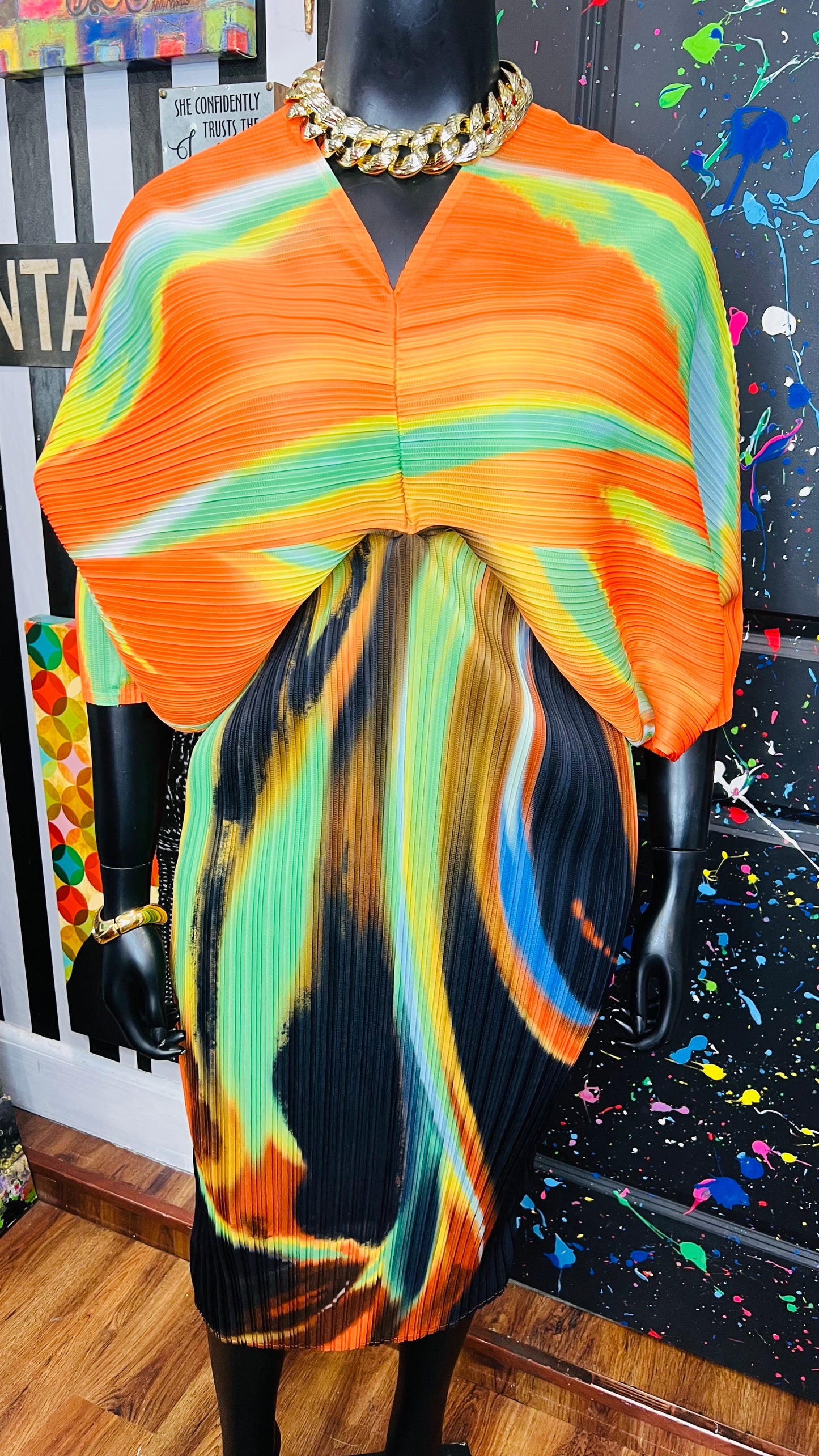 Watercolor Accordion Dress (16)