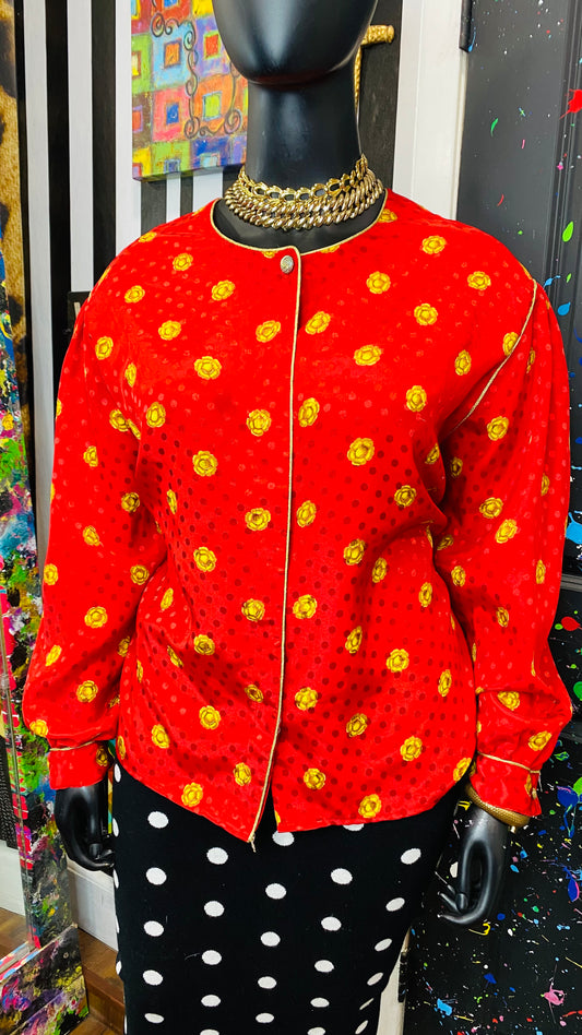 Vintage Gold & Red Blouse (32W)