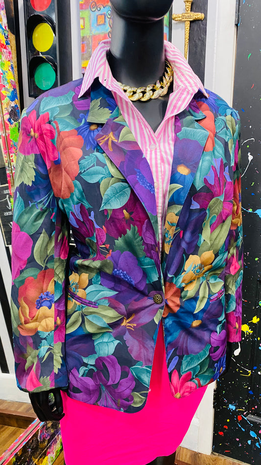 Plus Size Vintage Floral Blazer (22W)