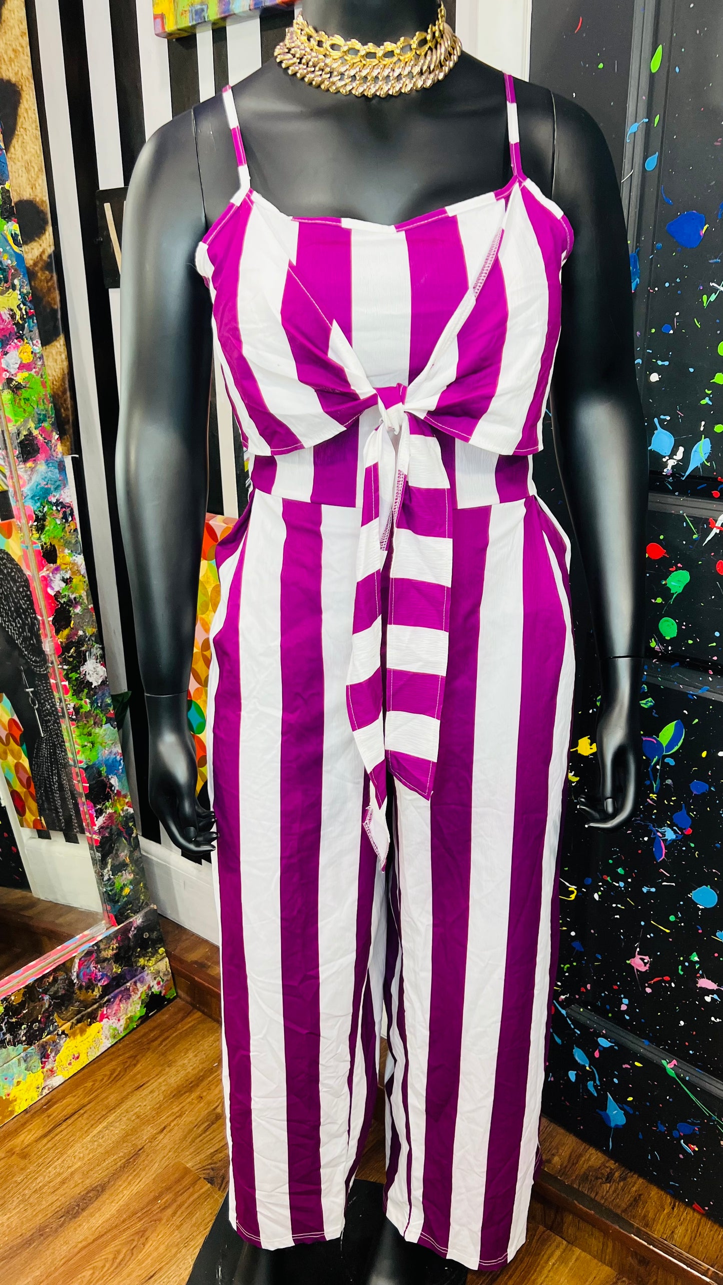 Purple & White Striped Jumpsuit (16)