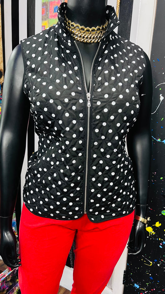 All Over Polka Dot Light Puffer Vest (14/16)