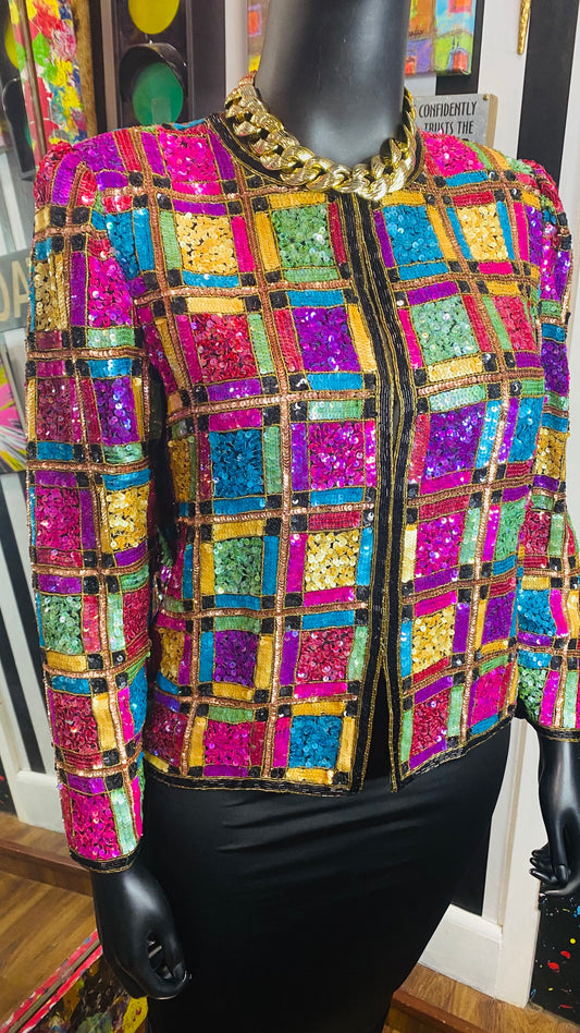 Vintage Sequin & Silk Blazer (12)
