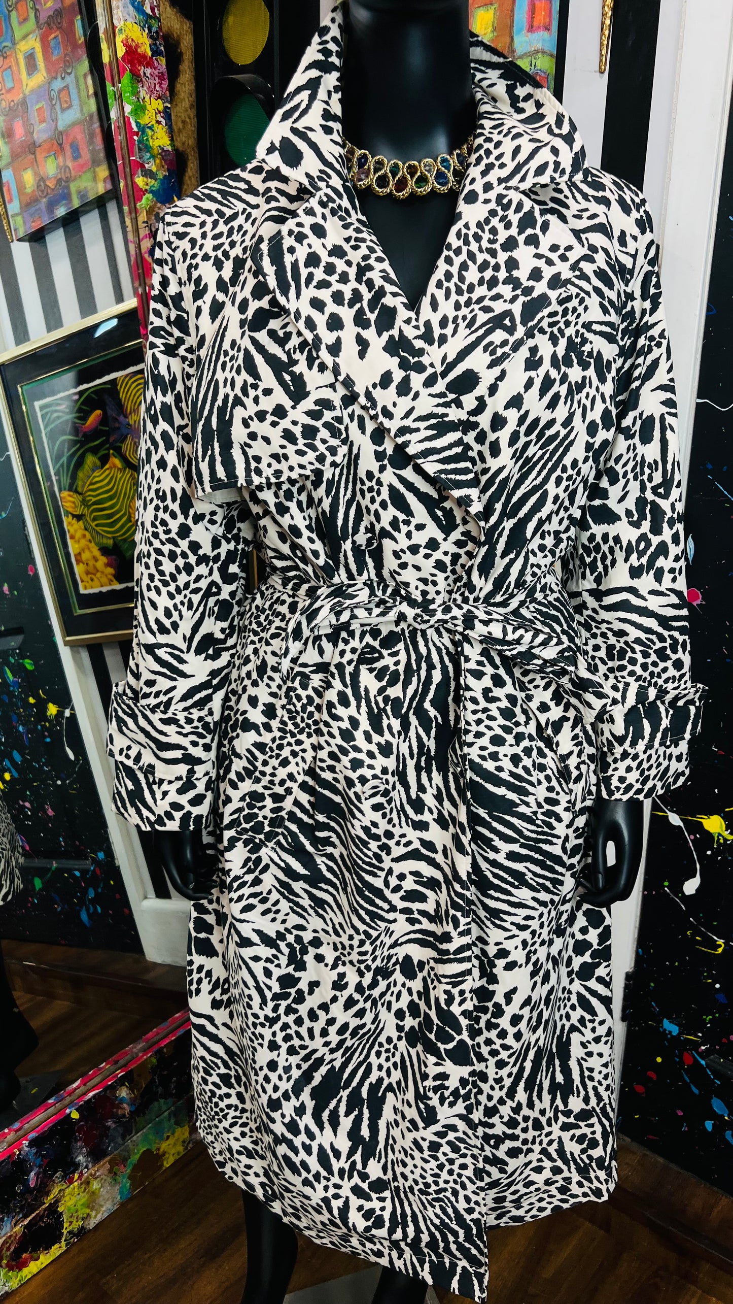 Animal Print Rain Trench Coat (20)