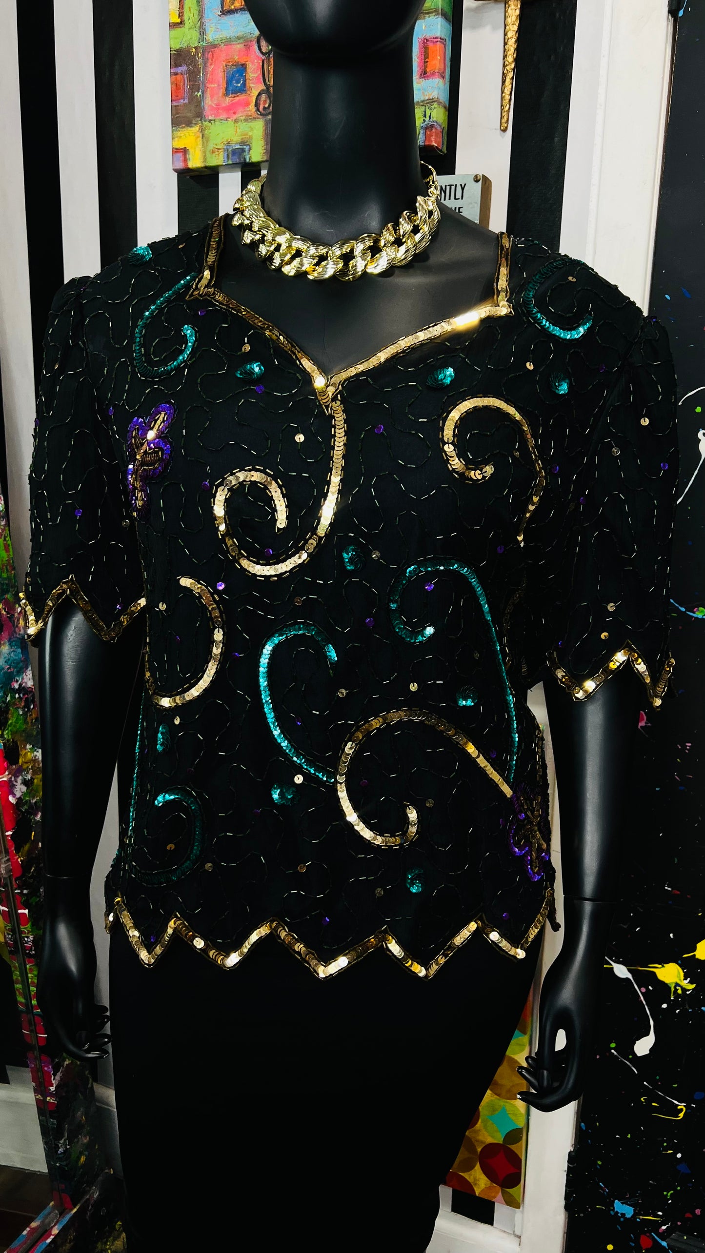 Vintage Sequin Blouse (24)