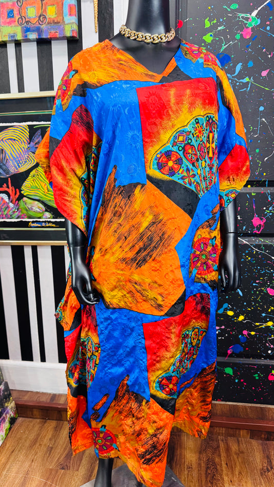 Vintage Tribal Print Kaftan (OS)
