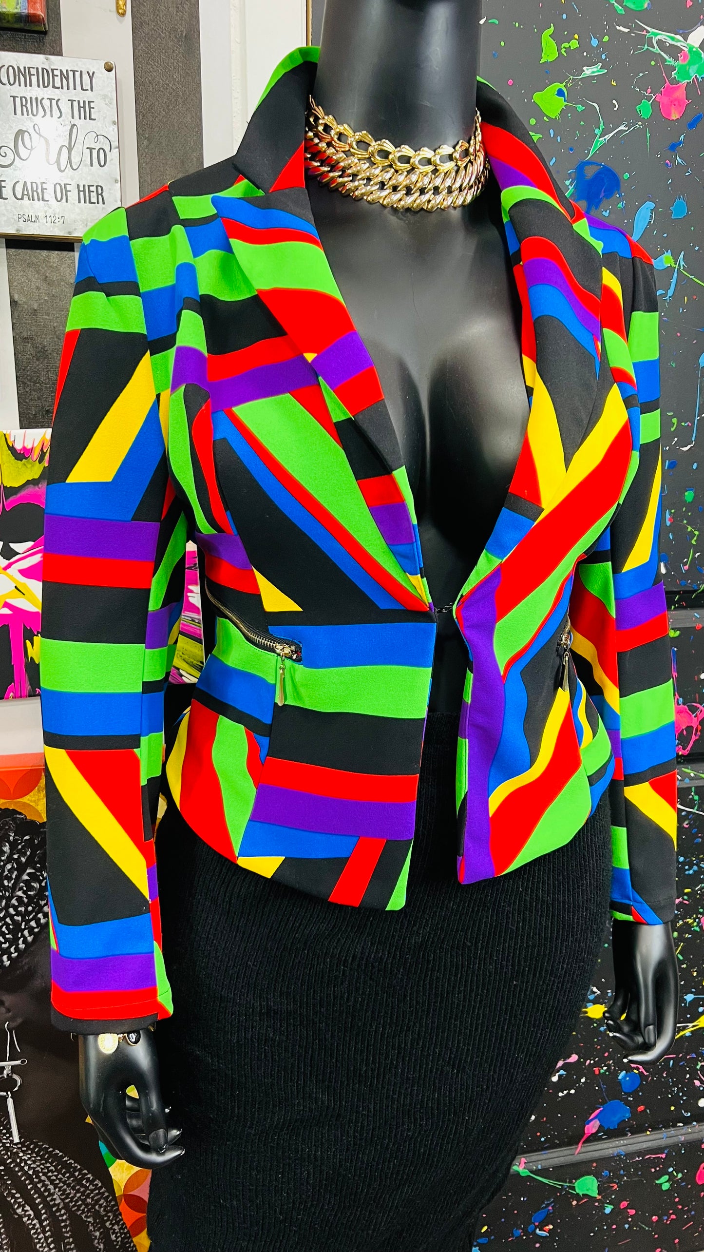 Colorful Cropped Blazer (16/18)