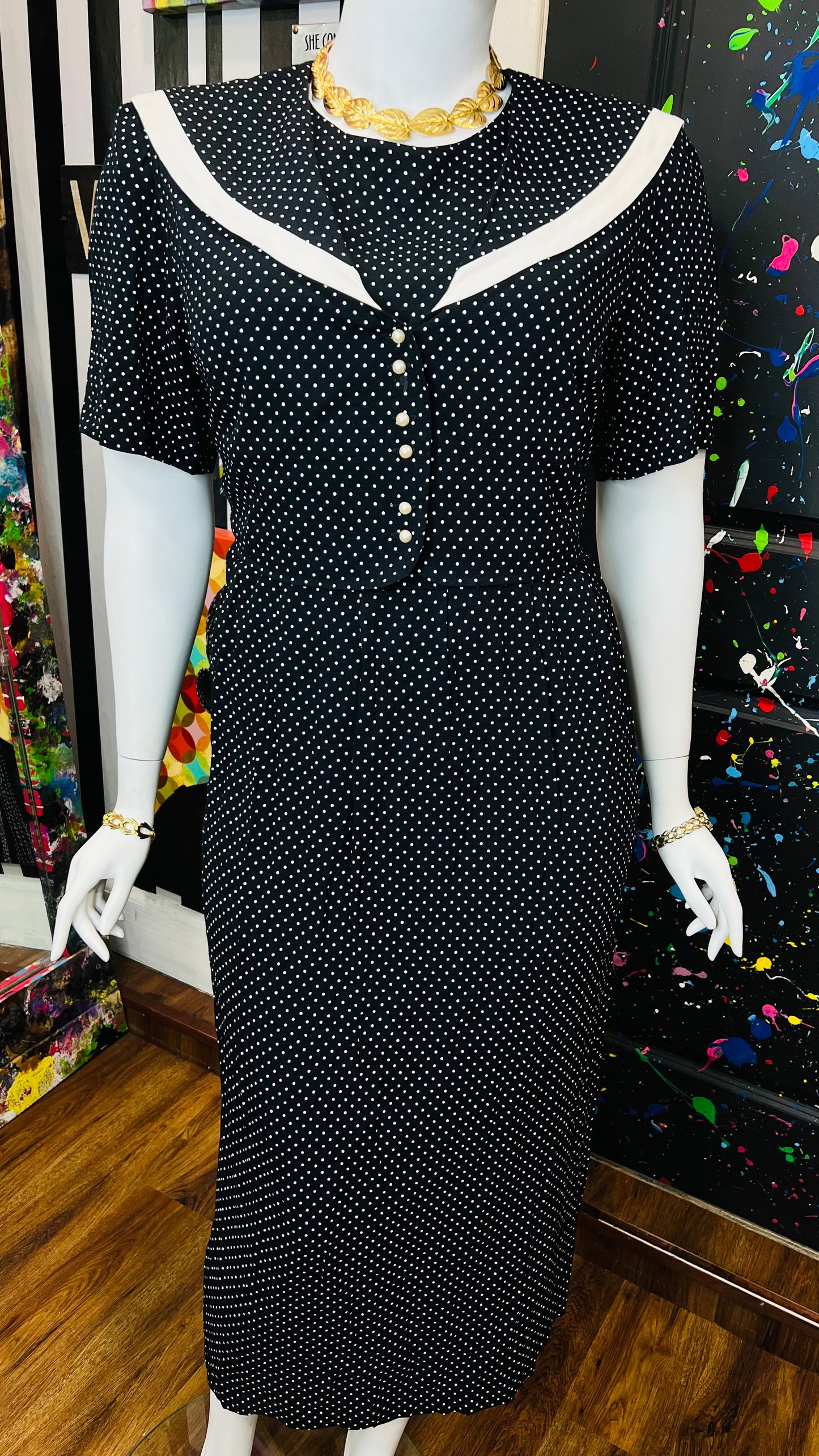 Vintage Polka Dot Sailor Dress (18)