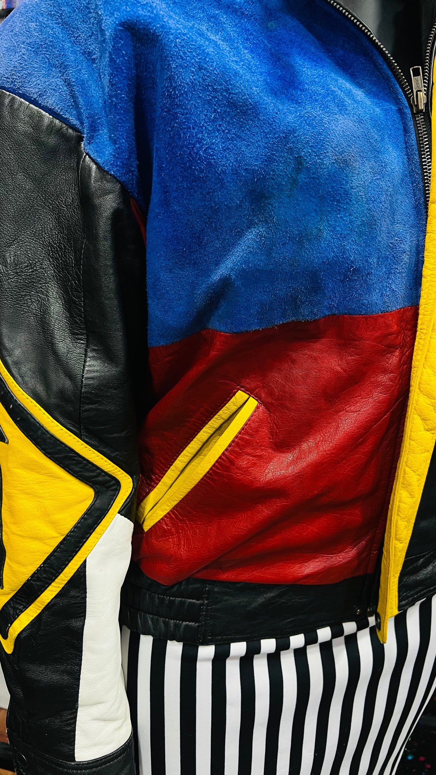 Vintage Genuine Leather & Suede Road Sign Jacket (22) *KC