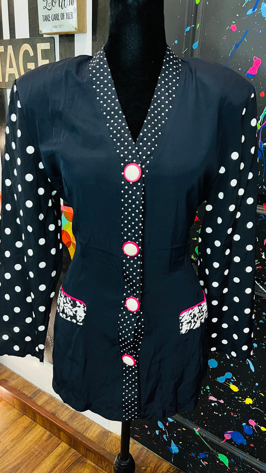 Vintage Polka Dot 80’s Blouse (14)