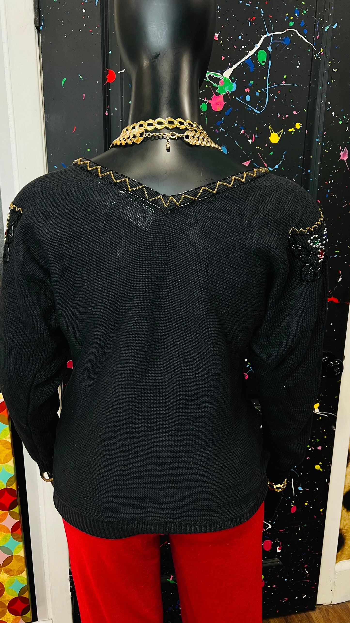 Vintage Sequin Knit  Sweater (16)