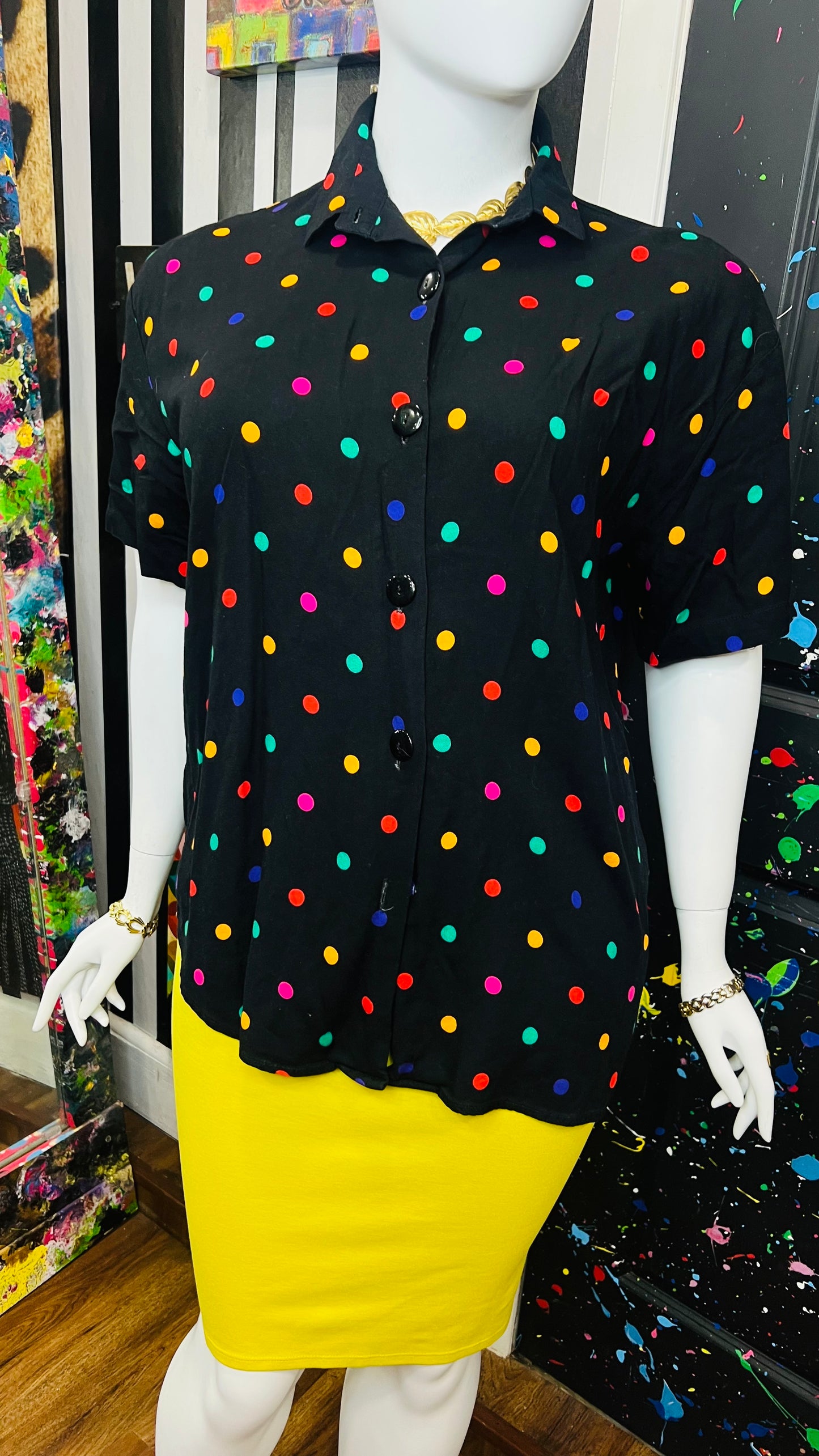 Vintage Polka Dot Blouse (22W)