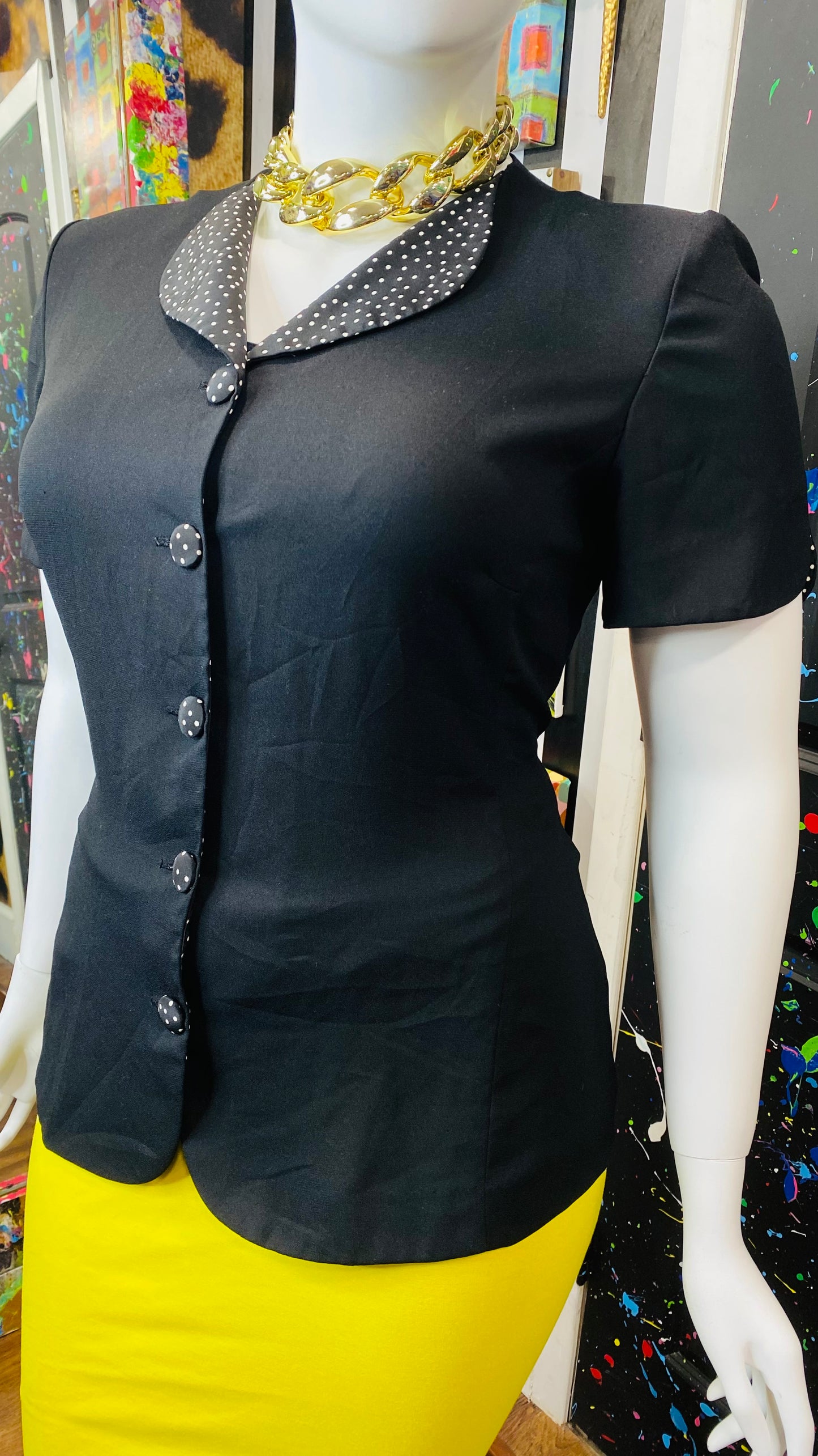 Vintage Polka Dot Collar Blouse (18)