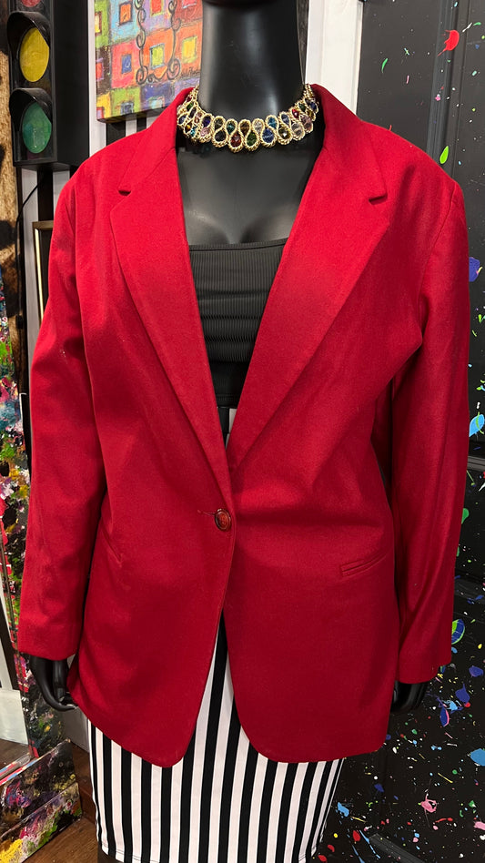 Vintage Sag Harbor Wool Red Blazer (24W)