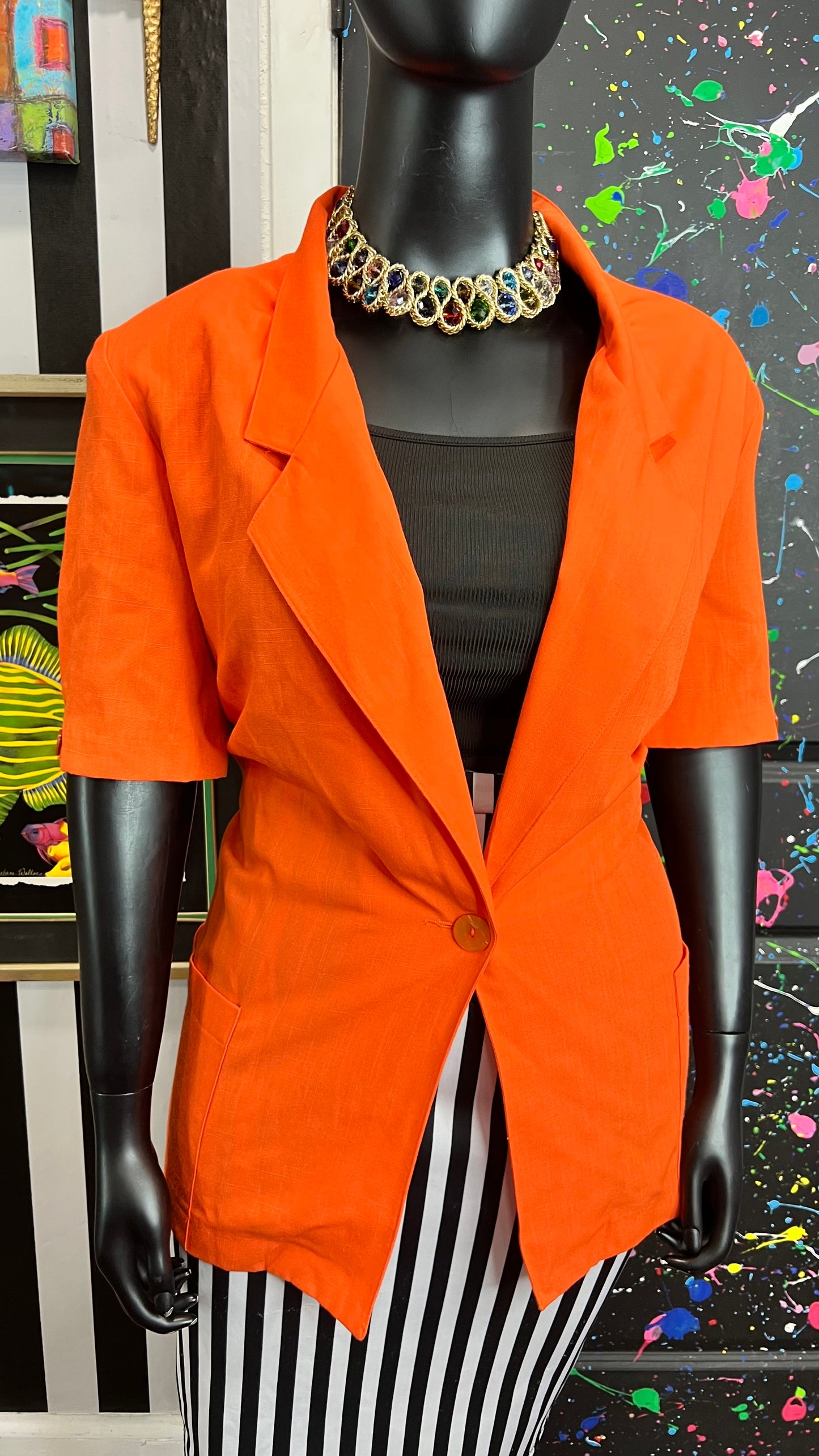 Vintage Orange Short Sleeve Blazer (20W)
