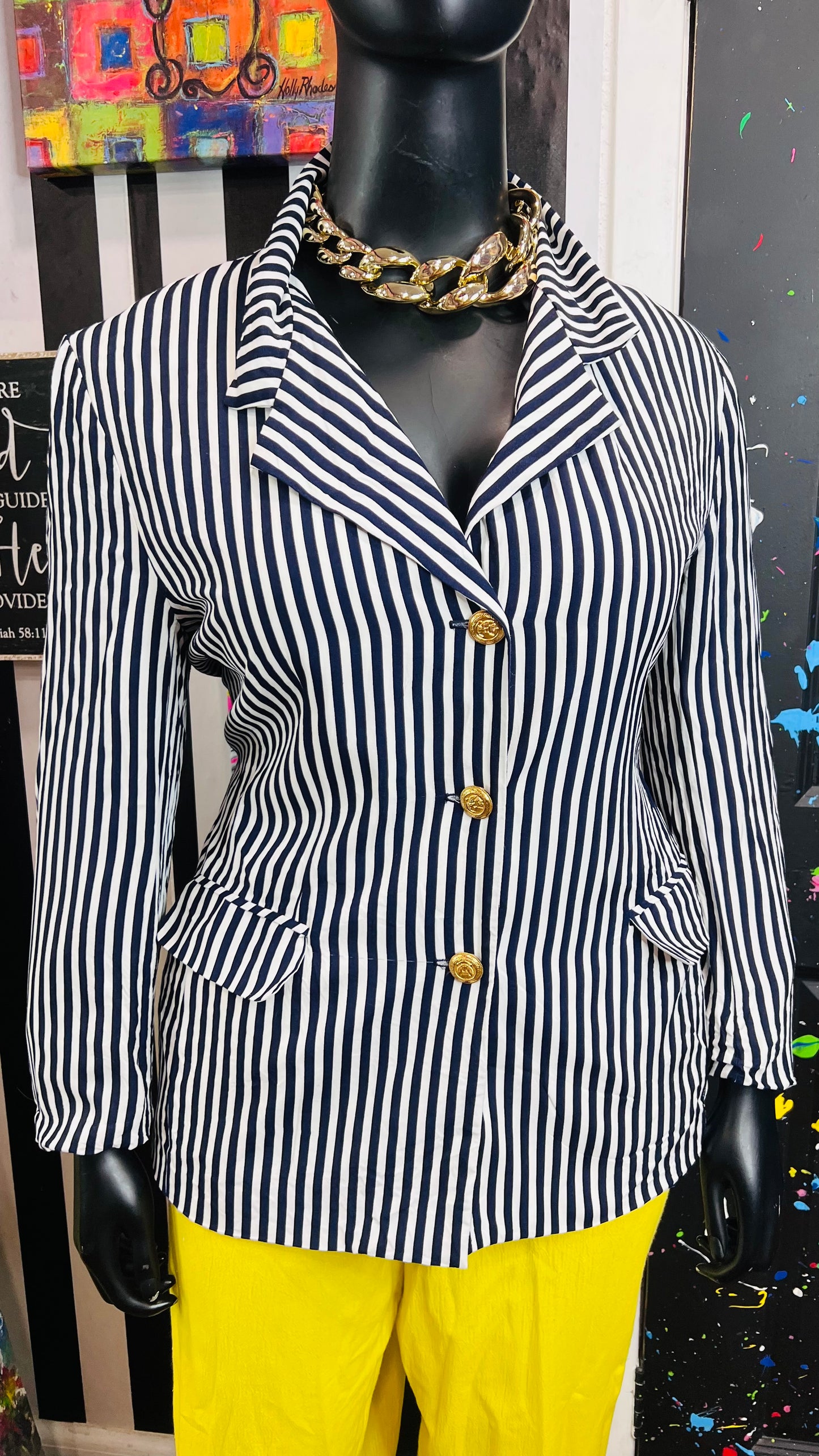 Vintage Navy Blue & White Norton McNaughton Blazer (16)