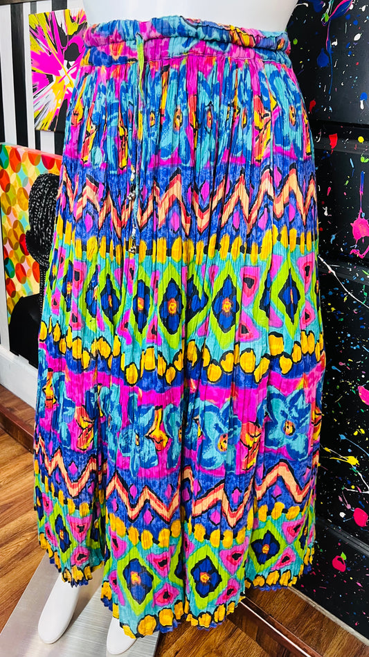 Vintage  Rayon Vibrant Skirt (OS)