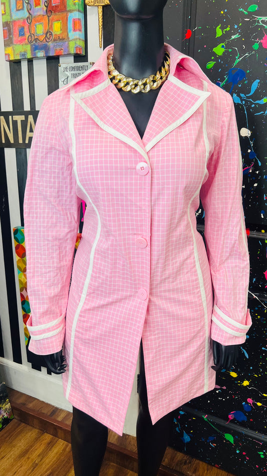 Vintage Pink & White - New w/ Tags Deadstock Trench Coat (16)