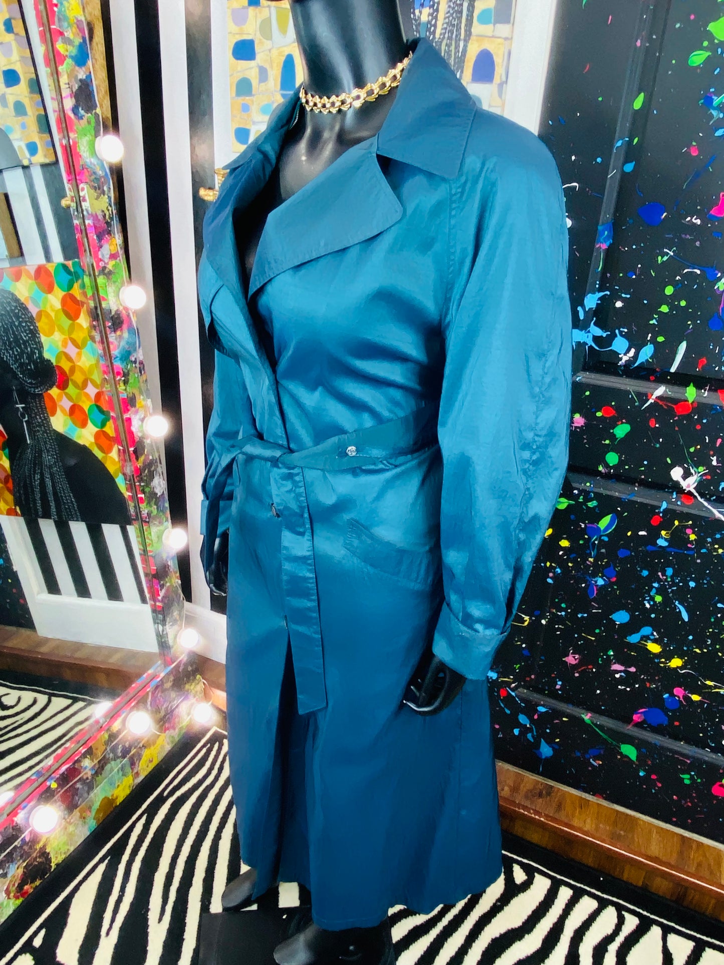 Vintage Teal Trench