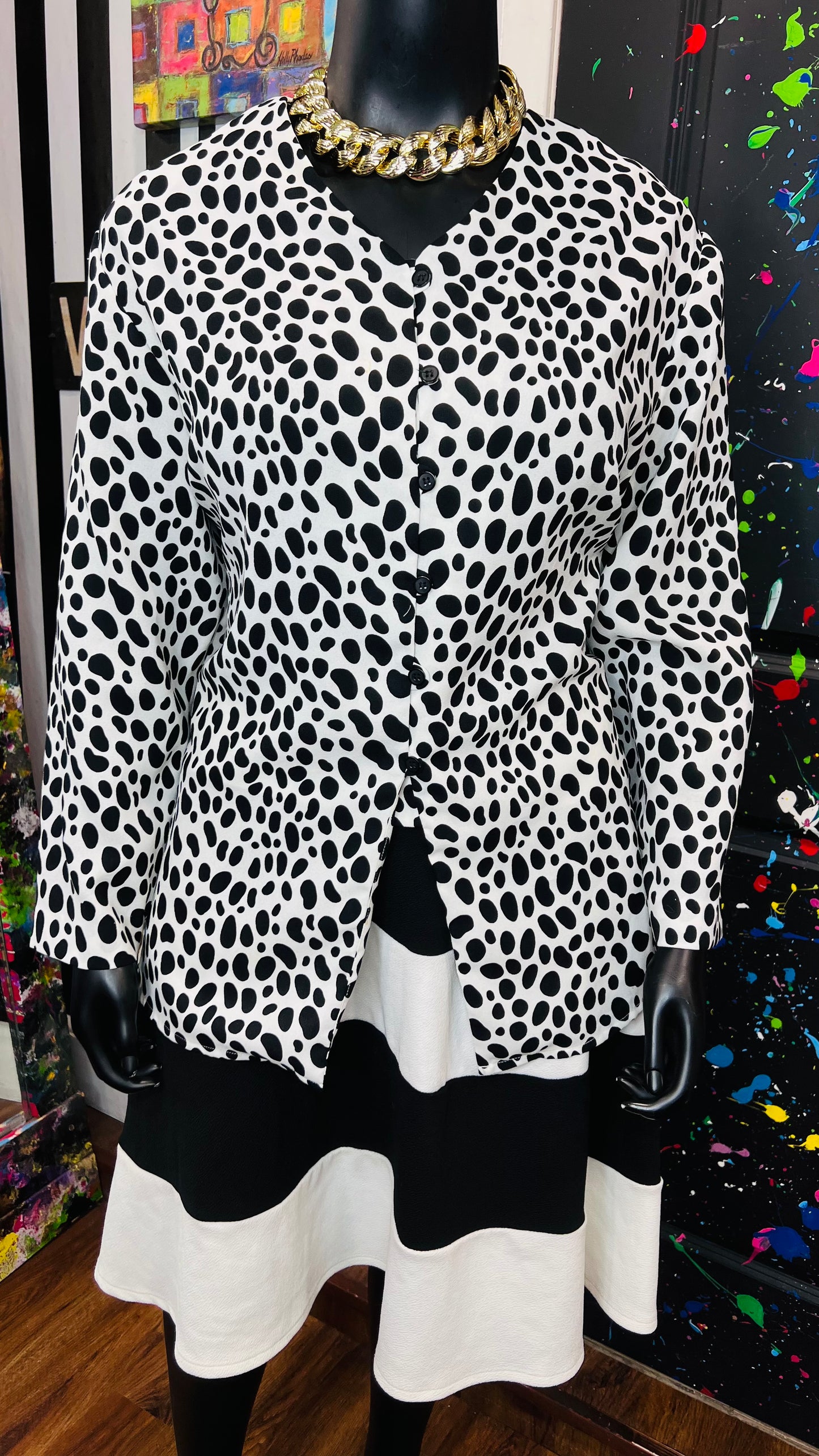 Black & White Animal Print Blouse (24)