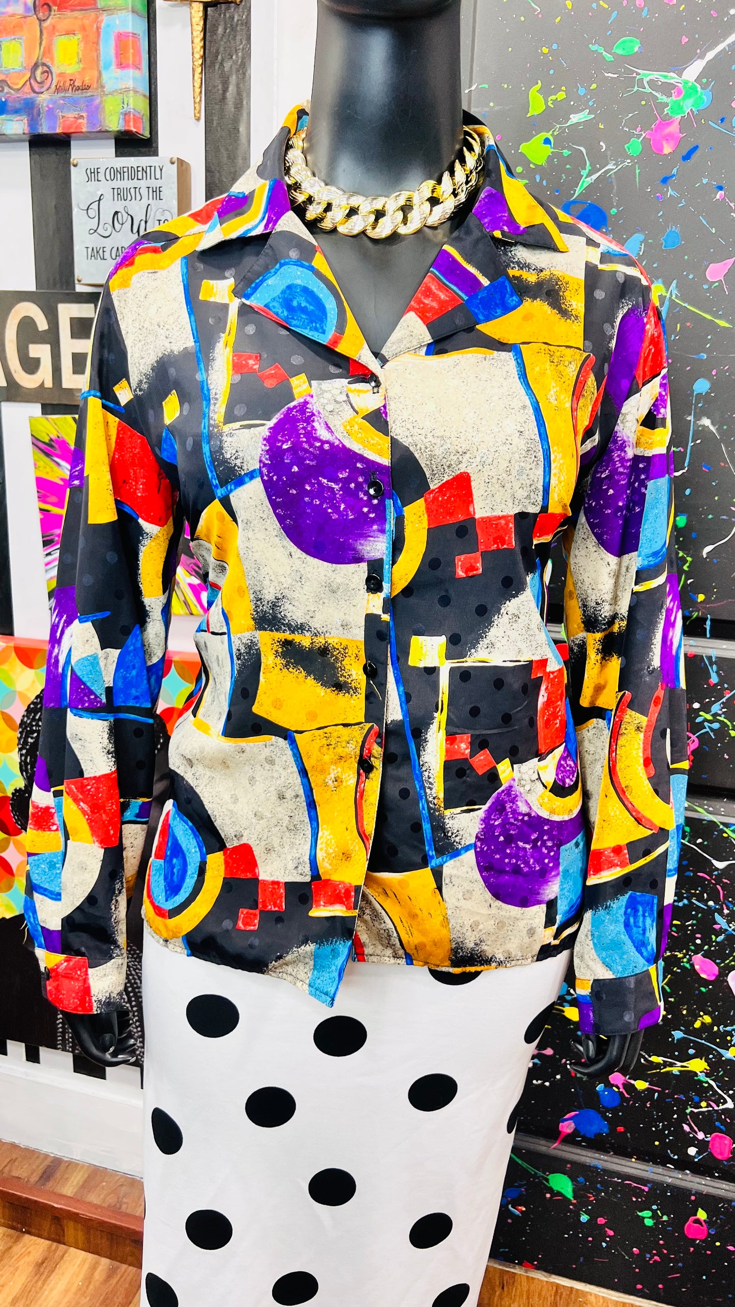 Vintage 90’s Abstract Blouse (20)