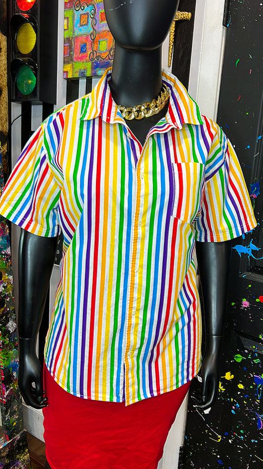 Cotton Rainbow Button Down Blouse (24)