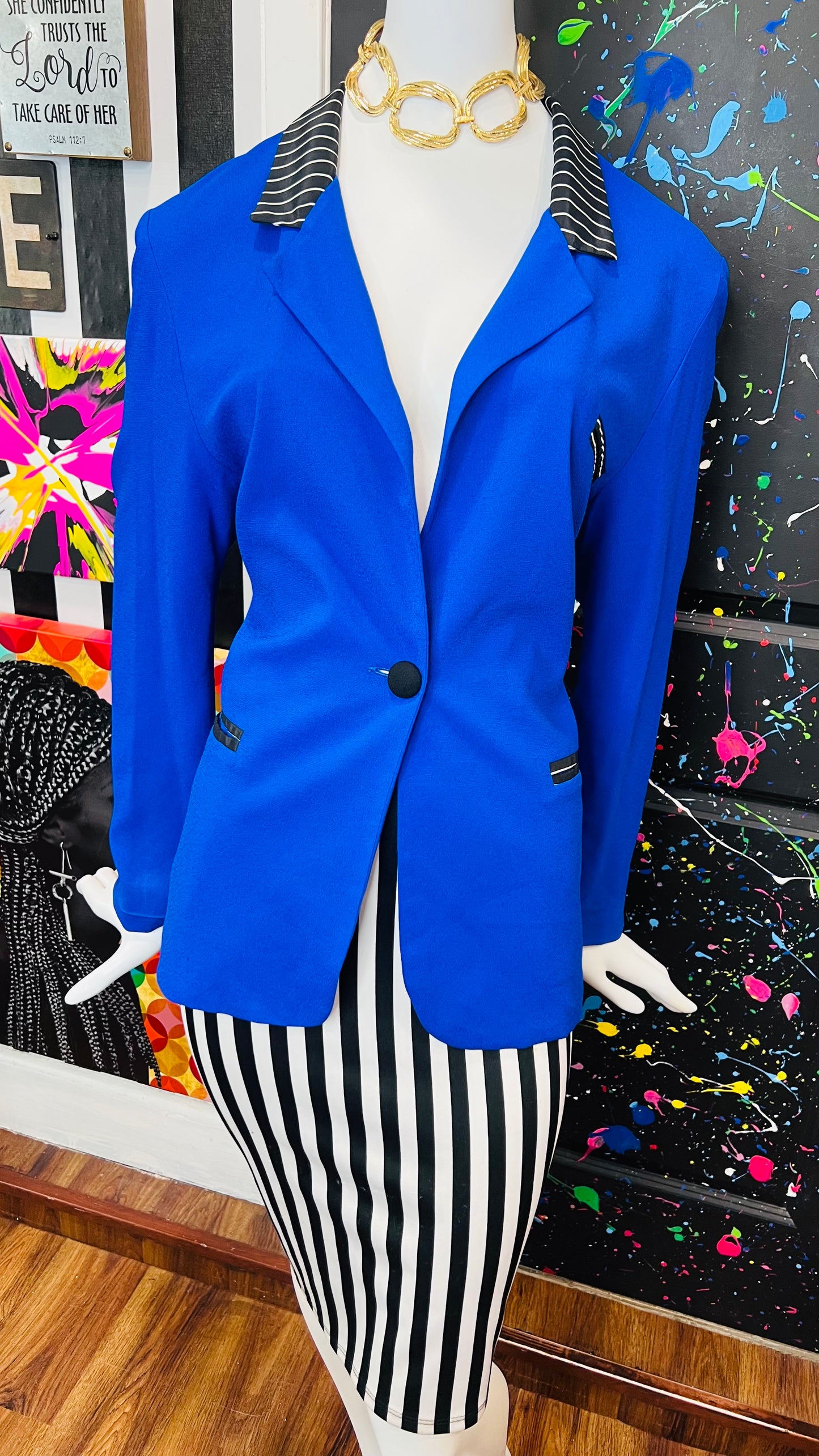 Vintage Blue Piano Blazer (14)