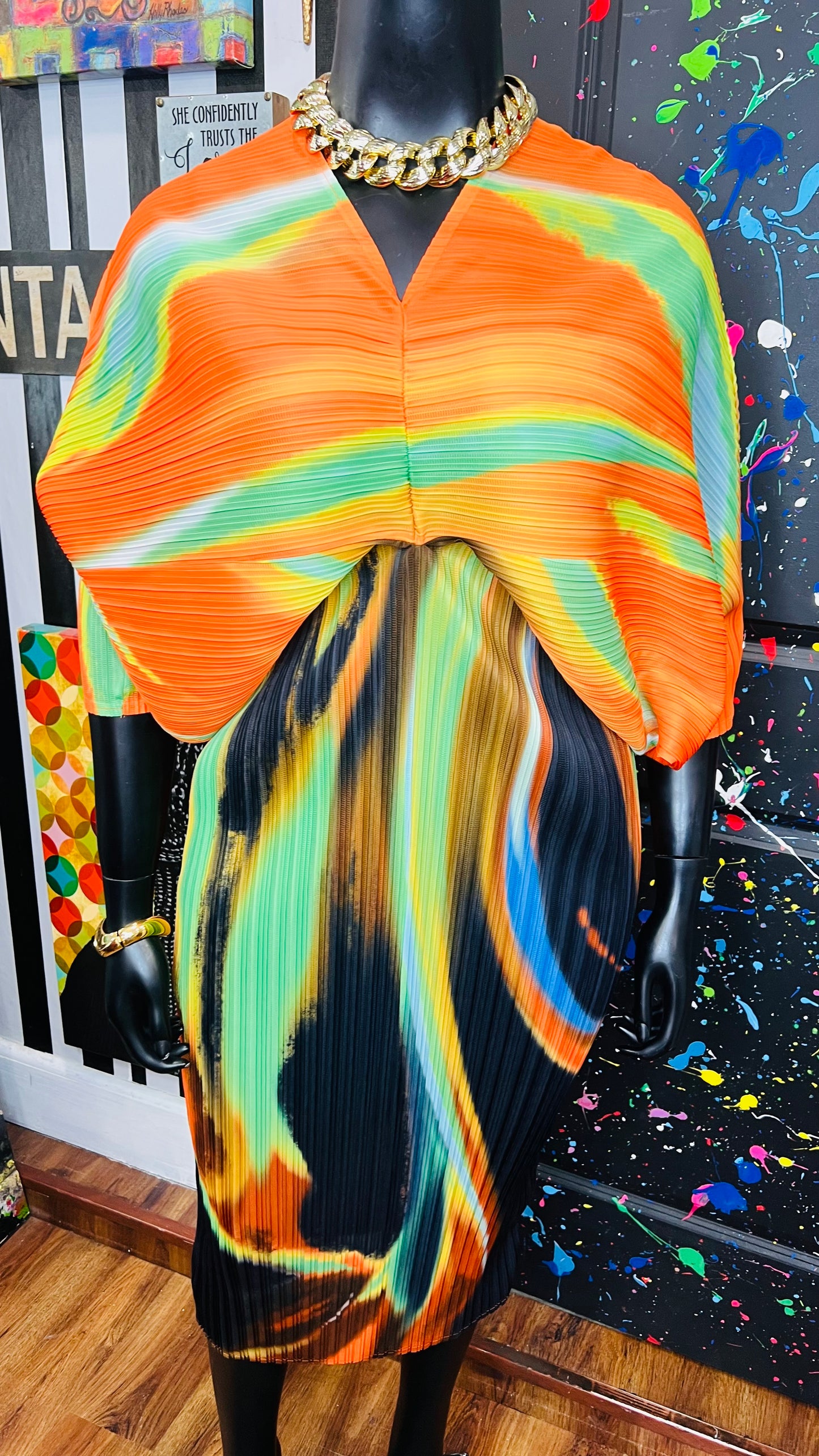 Watercolor Accordion Dress (16)