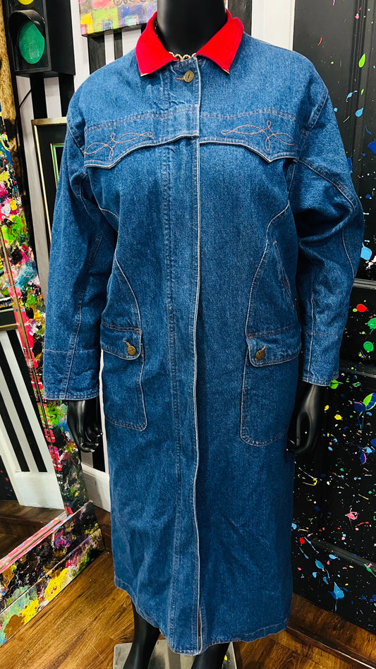 Vintage Denim Trench Coat (14/16)