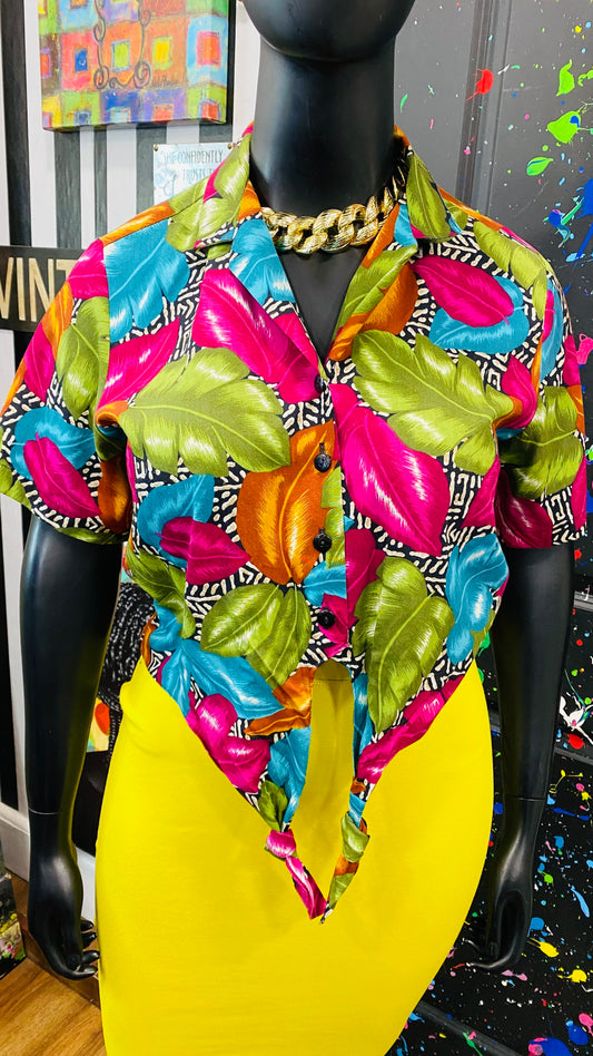 Vintage 80’s Tie Front Blouse (12)