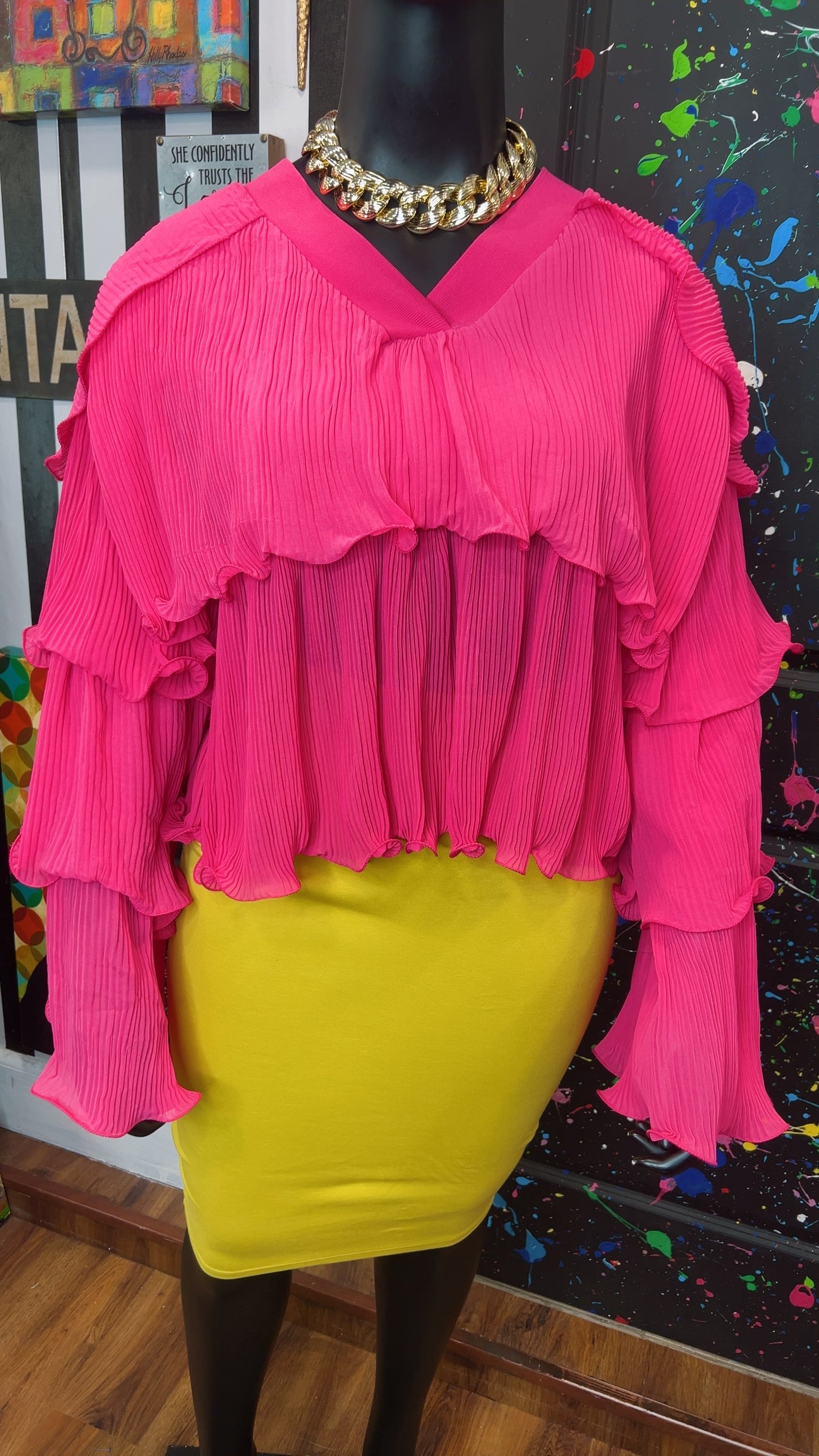 Layered Pink Cropped Blouse (18)