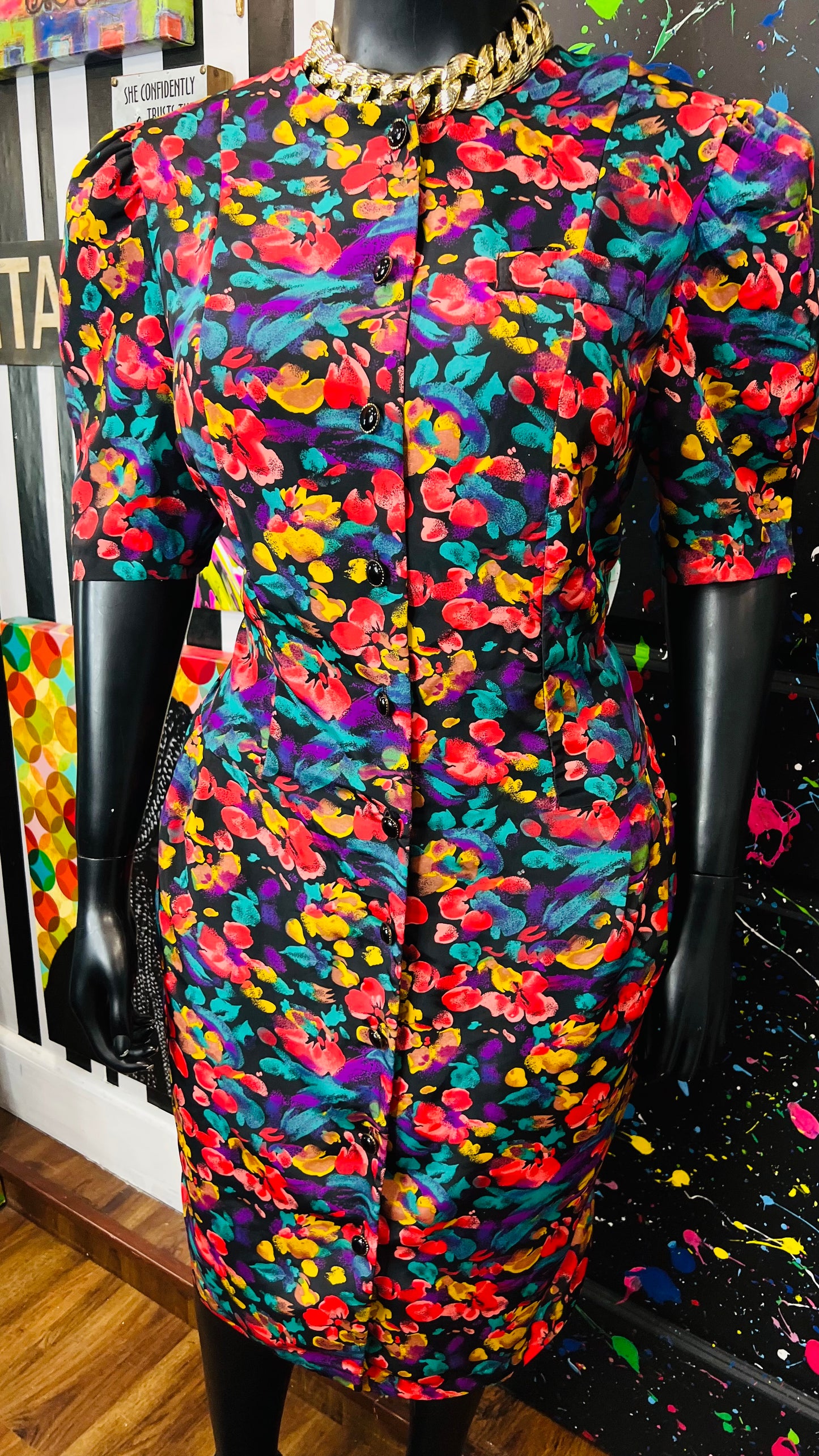Vintage Floral Dress (18W)