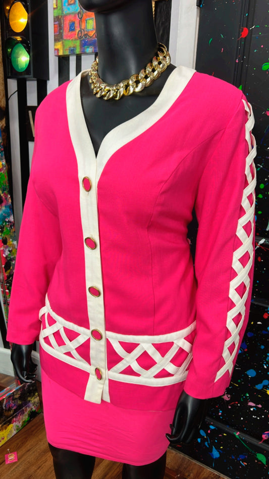 Vintage Pink & White Blazer (20W)
