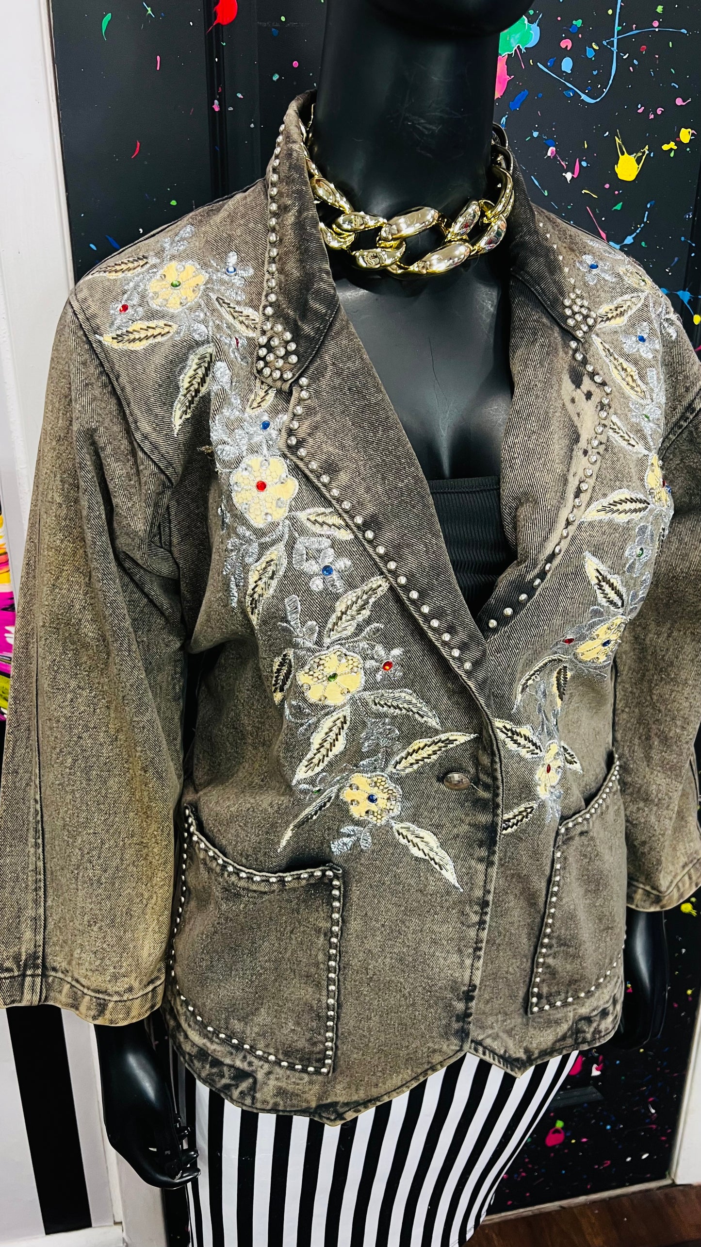 Vintage Jewel Denim Blazer (16)