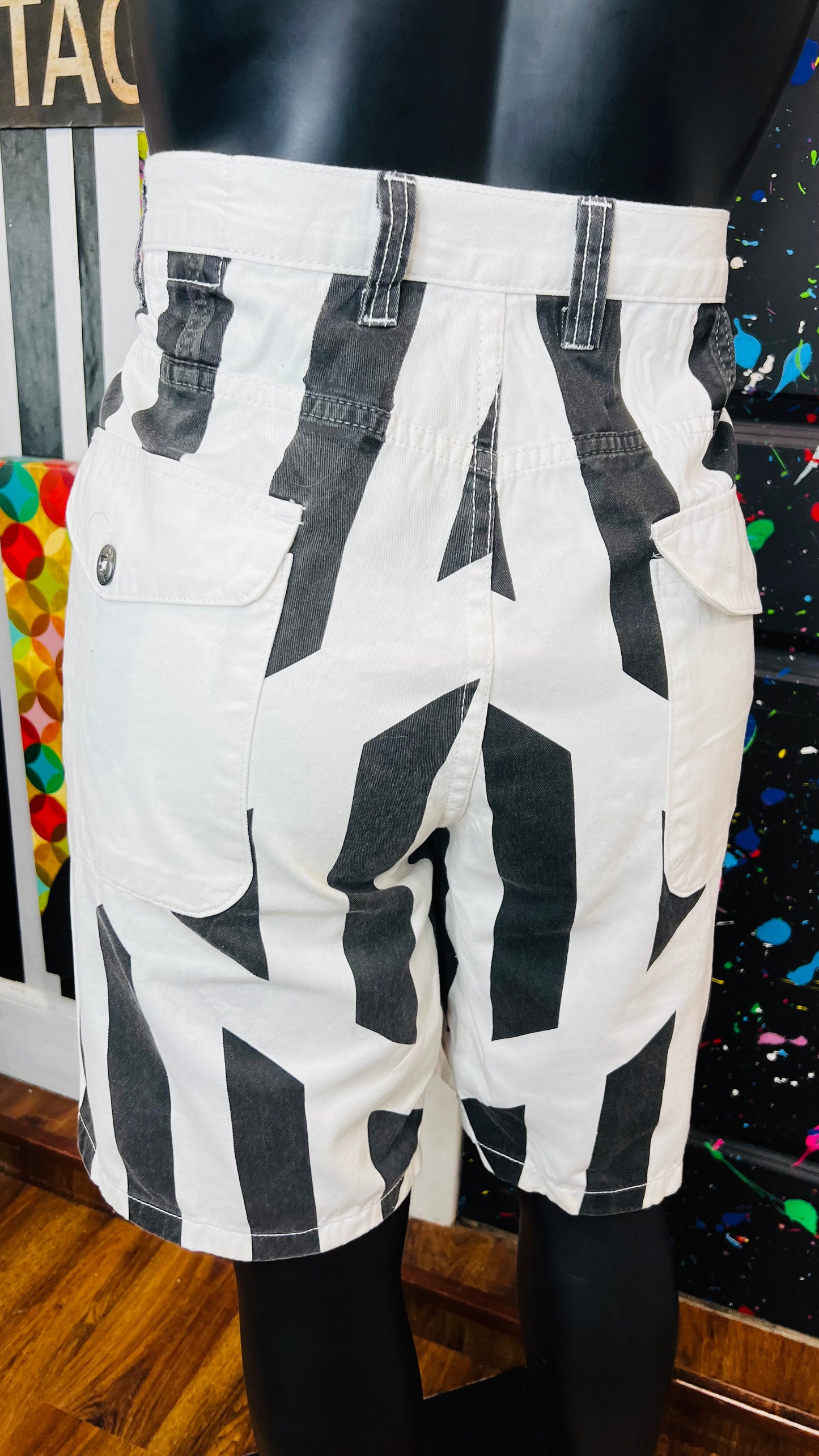 Vintage Denim Black & White Shorts (16)