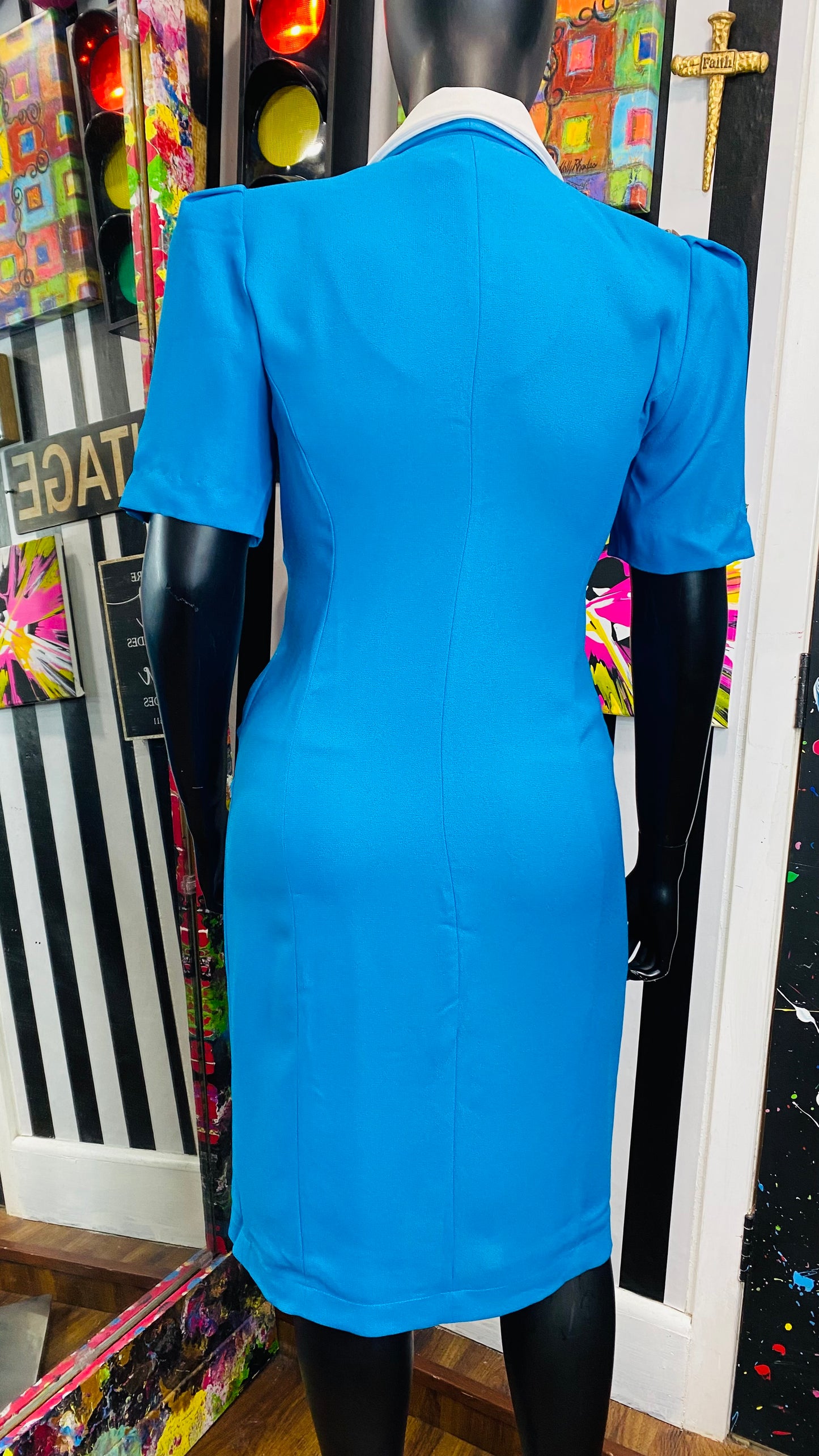 Vintage Blue Blazer Dress (12)