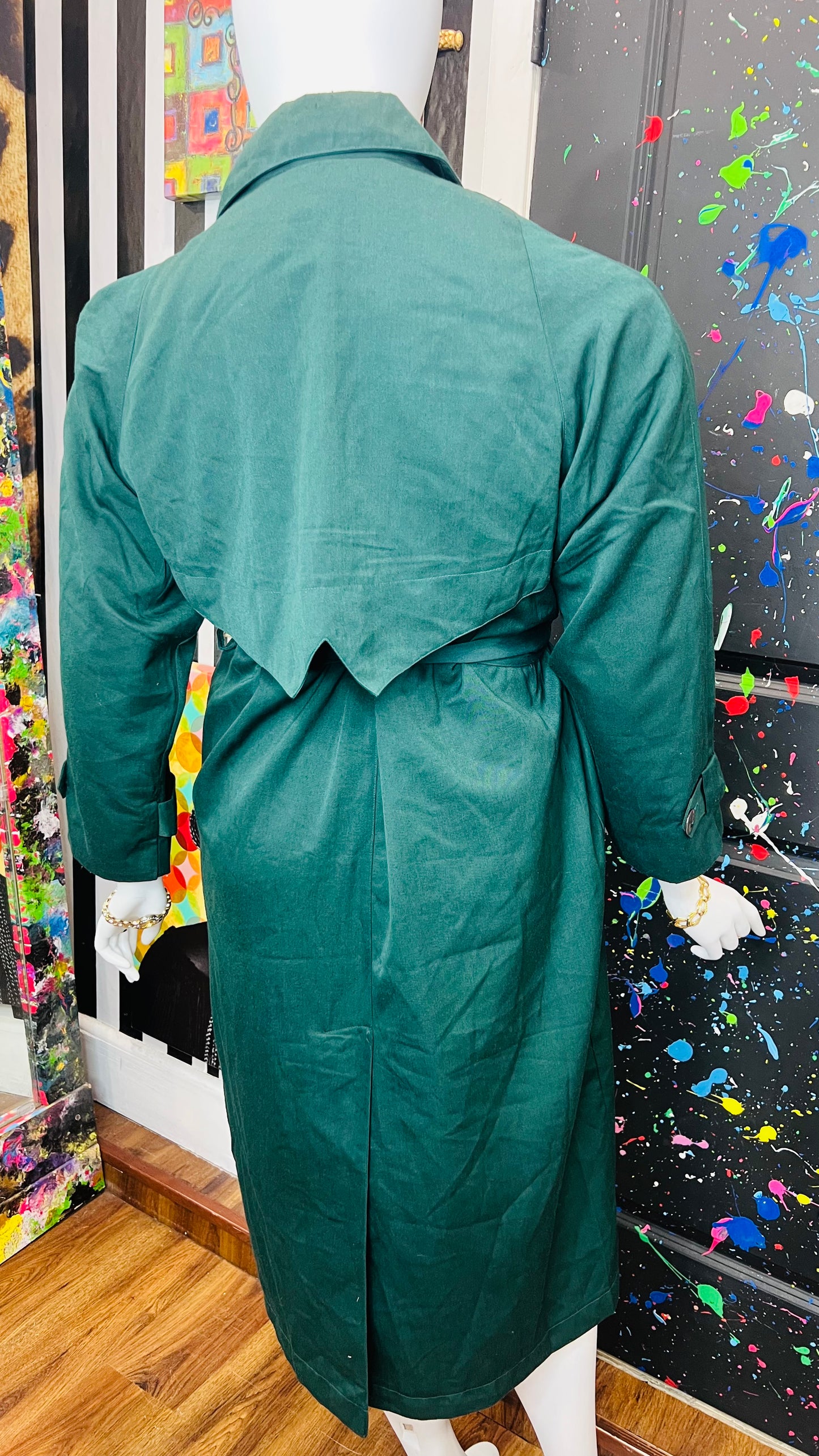 Vintage Green Trench Coat (16)