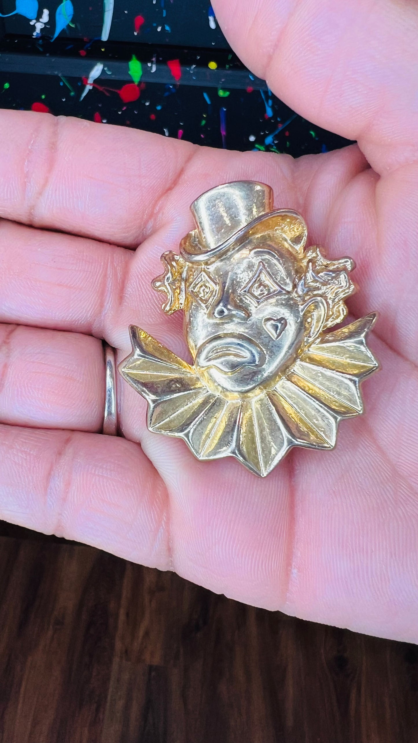 Vintage Clown Brooch Pin