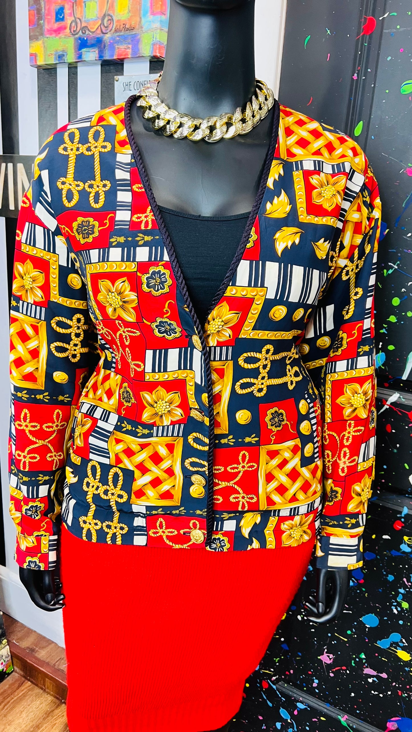 Vintage Nautical Print Blazer (24)