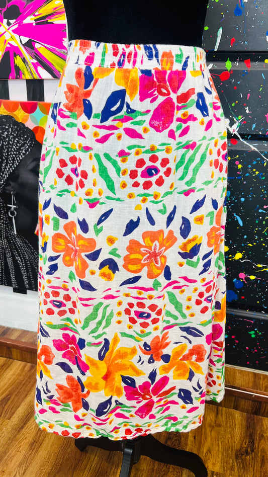 Vintage Rayon Floral Skirt (24)