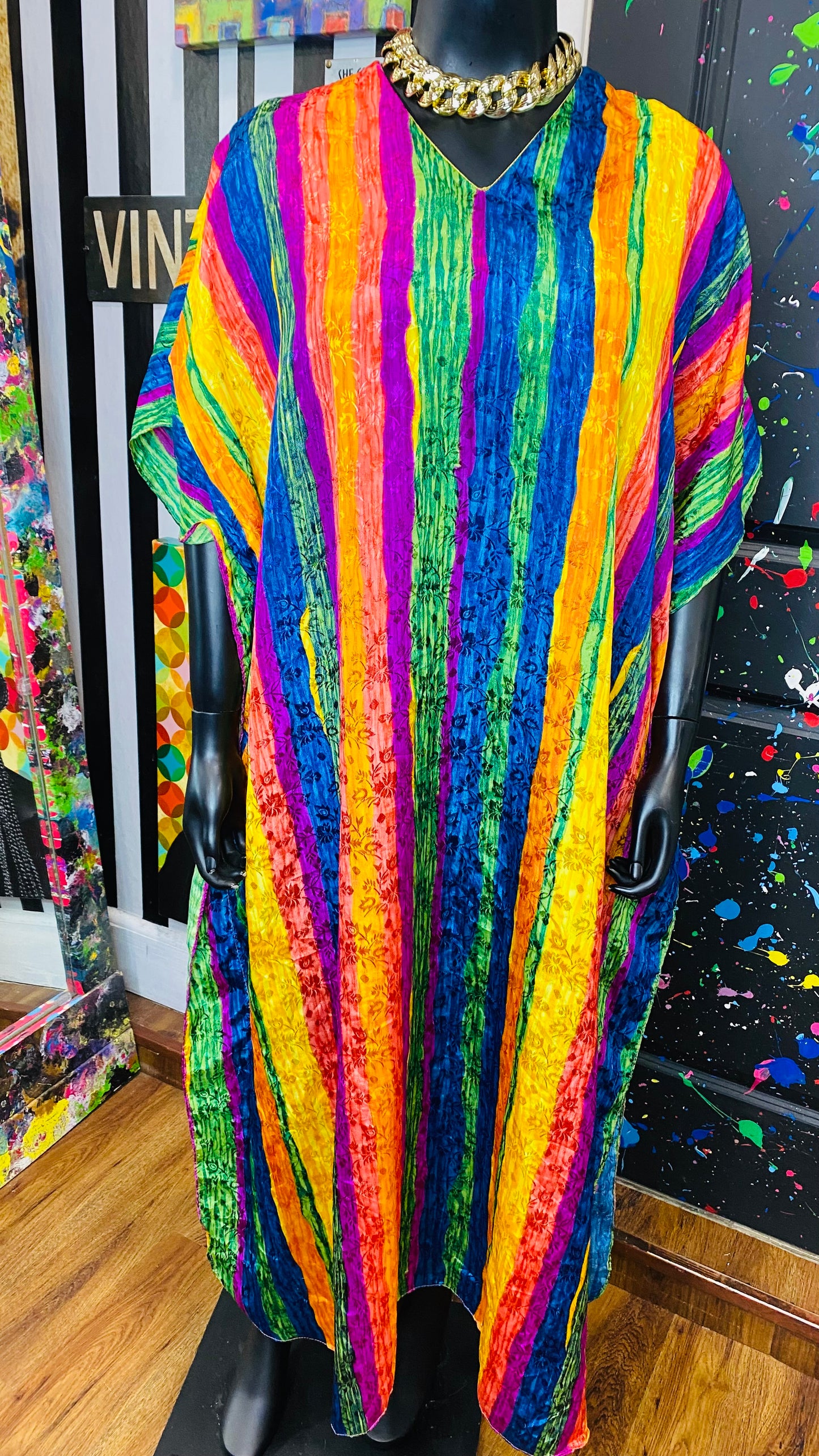 Vintage Rainbow Kaftan (OS)