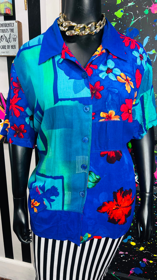 Vintage Rayon Tropical Blouse (24)