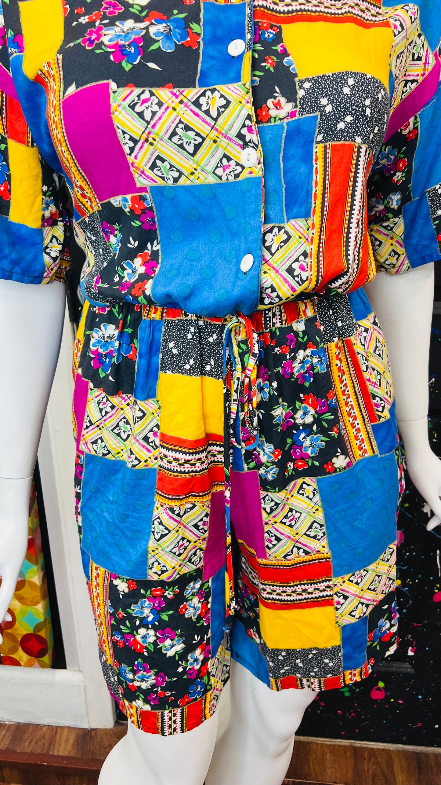 Vintage Patchwork Rayon Romper (16/18)