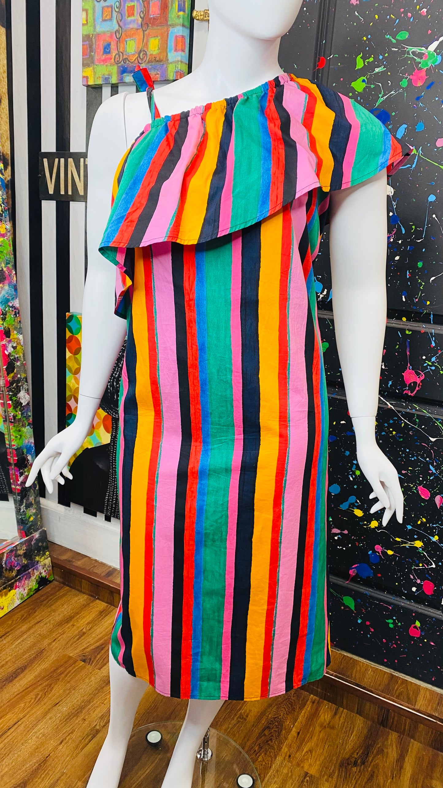 Striped One Shoulder Sun Dress (20)