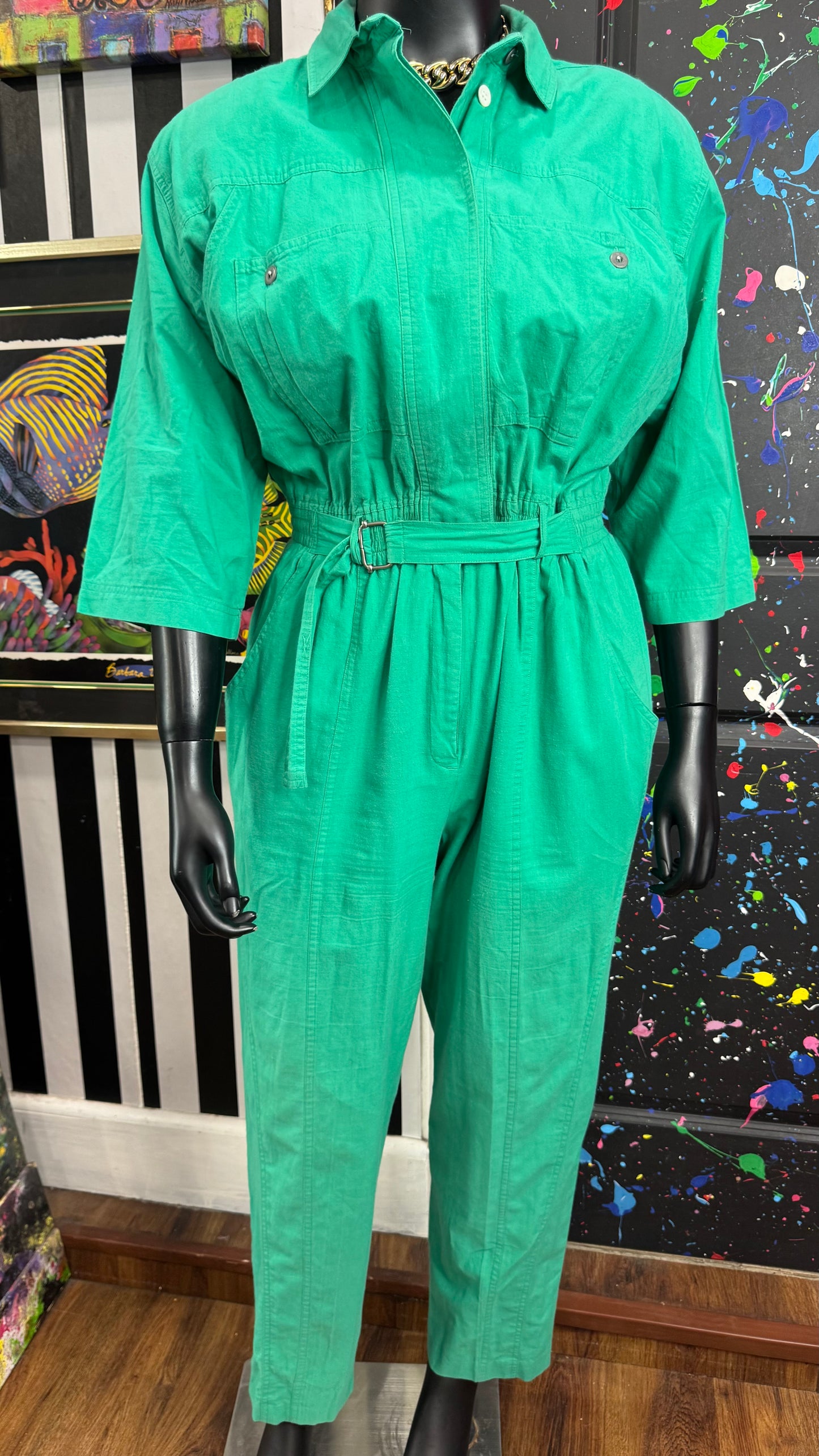 Vintage Teal Green Jumpsuit (18)