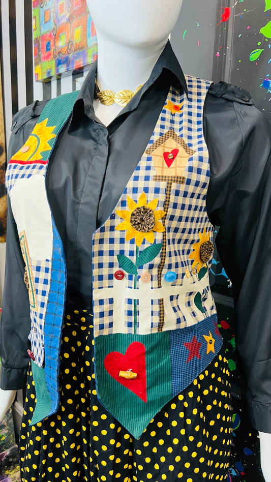 Vintage Picket Fence & Sunflower Vest (14/16)