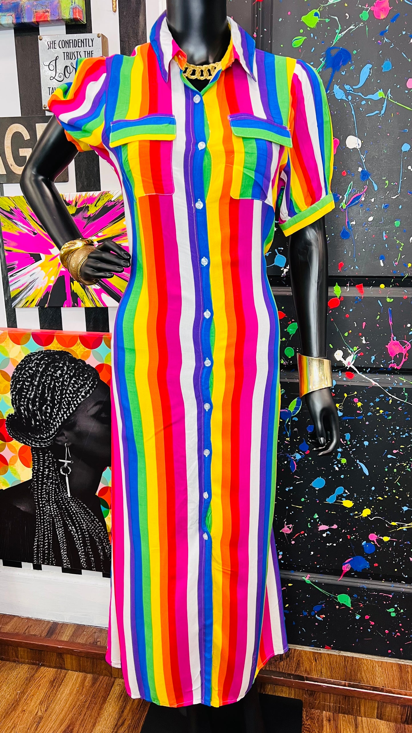 Rainbow Rayon Dress/Duster (12)