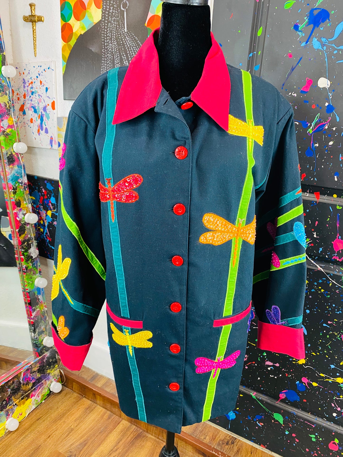 Vintage Sequin Dragonfly Blazer