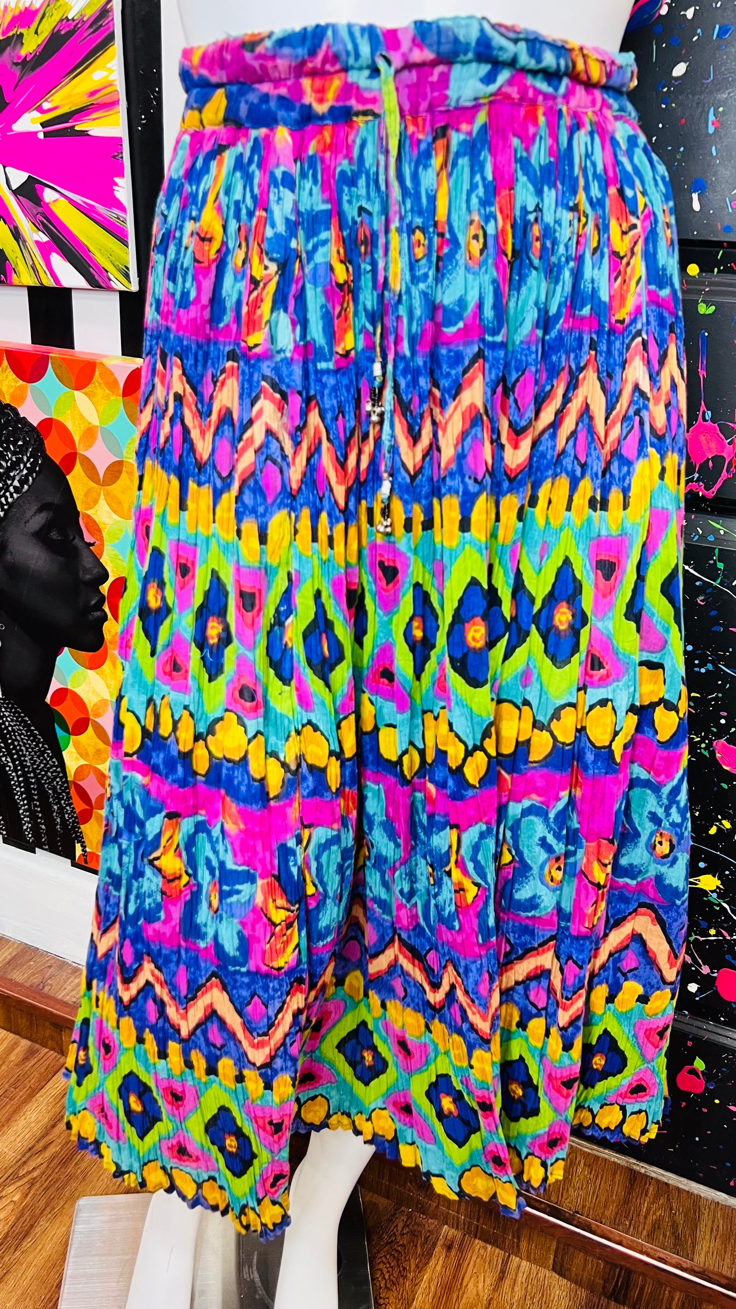 Vintage  Rayon Vibrant Skirt (OS)